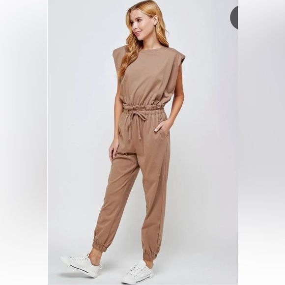 Pants & Jumpsuits Strut Bolt Jumpsuit Tanbeige Color Worn One Time Poshmark